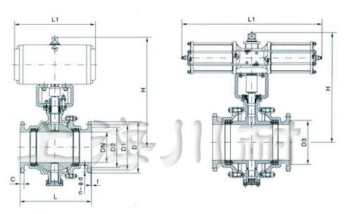 Q647氣動(dòng)固定式球閥結(jié)構(gòu)圖