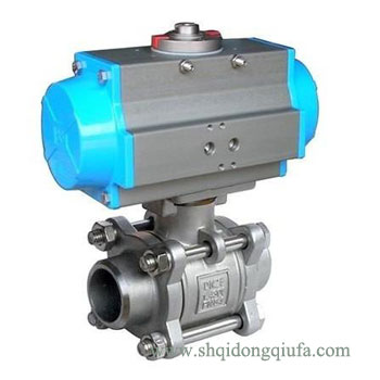 不銹鋼三片式氣動焊接球閥